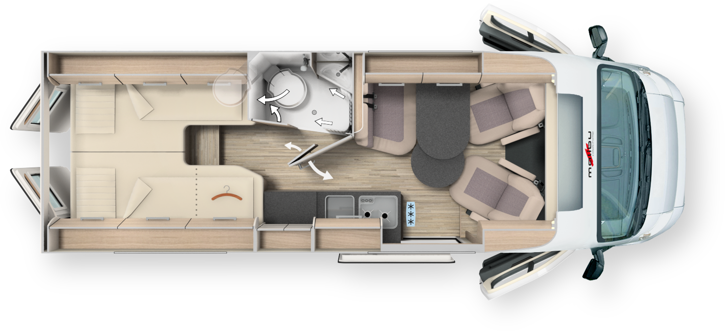 Malibu Van First Class – Two Rooms 640 LE RB charming GT skyview